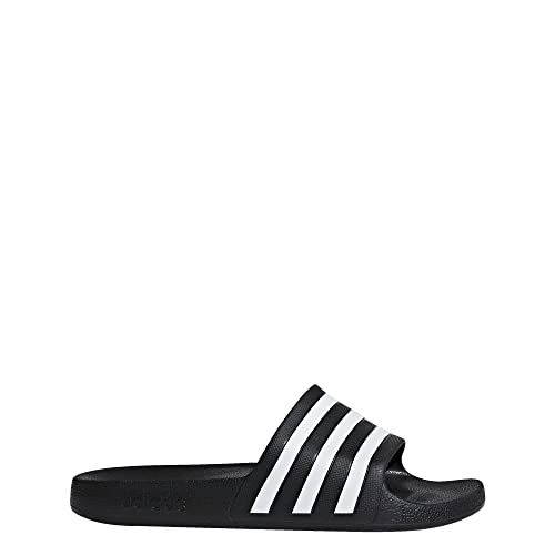 adidas Unisex Adilette Aqua Slides Sandal, Core Black/White/Core Black, 10 US Men