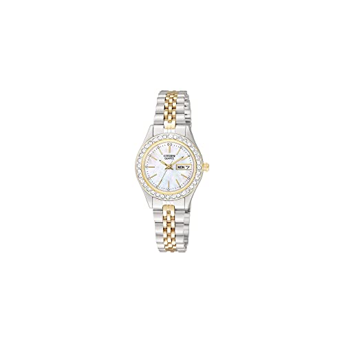 Citizen Quartz Womens Watch, Stainless Steel, Crystal, Two-Tone (Model: EQ0534-50D)