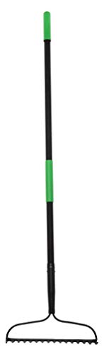 Hooyman Metal Bow Rake with Heavy Duty Steel Construction, Ergonomic No-Slip H-Grip Handle, and Durable Fiberglass Core for Gardening, Spreading Mulch, Land Management, Yard Work, Farming, and Outdoor