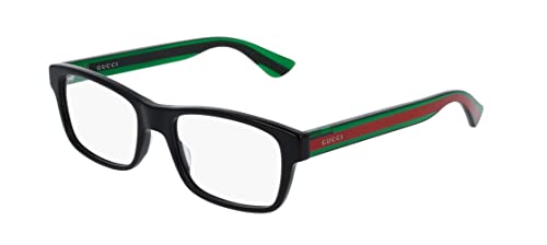Gucci GG0006ON-002 Black Rectangular Men's Eyeglasses
