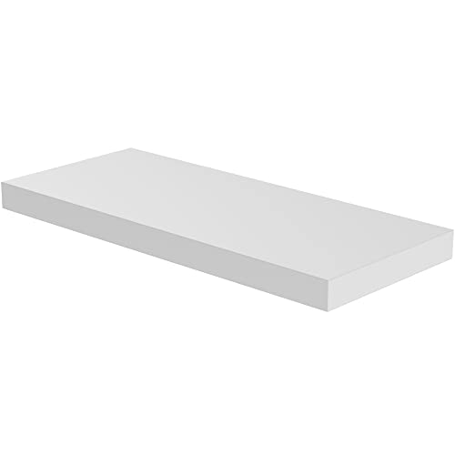 JPND Floating Shelf, Set of 1 Wall Shelf, 30 in W x 12.75 in D x 2 in H Wooden Floating Wall Shelf with Invisible Brackets for Living Room/Bedroom/Bathroom/Kitchen Storage and Decor, White