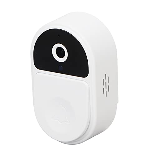 Wireless Doorbell Camera WiFi Cloud Storage Doorbell Camera Smart Security 1000mAh Battery Voice Switch for Home (White)