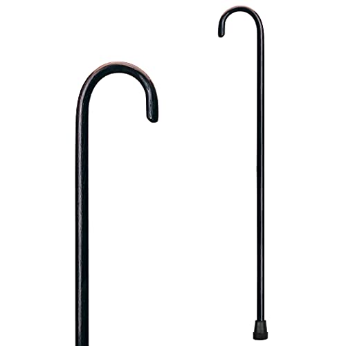 Carex Solid Wood Walking Cane - Wooden Canes for Men & Women with 250 lb Weight Capacity - 36” Long, 1' Diameter, Wood Canes with Walnut Finish - Rubber Tip Single Point Cane