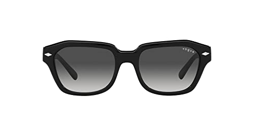 Vogue Eyewear Women's VO5444SF Low Bridge Fit Square Sunglasses, Black/Grey Gradient, 52 mm