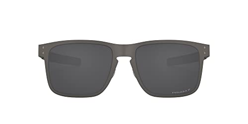 Oakley Men's OO4123 Holbrook Metal Square Sunglasses, Matte Gunmetal/Prizm Black Polarized, 55 mm
