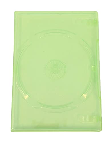TodoMedia Standard 14mm Single (1-Disc Capacity) Green DVD Case for CD & DVD Discs, 14mm Green Color DVD Case with 1 Disc Capacity and Cover Art Sleeve (1-Piece)