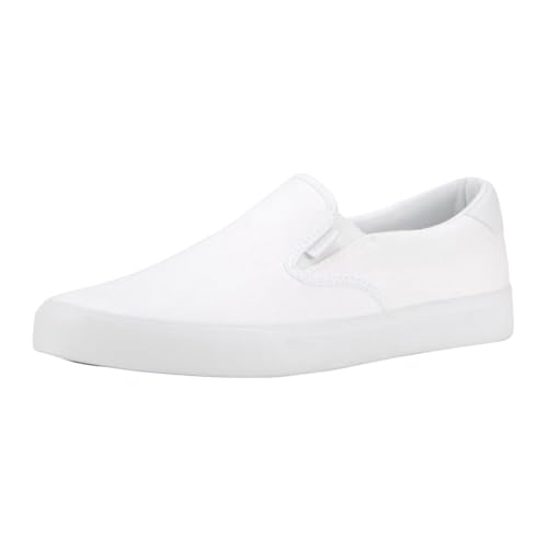 Lugz Men's Clipper Classic Slip-On Fashion Sneaker, White, 12 D US