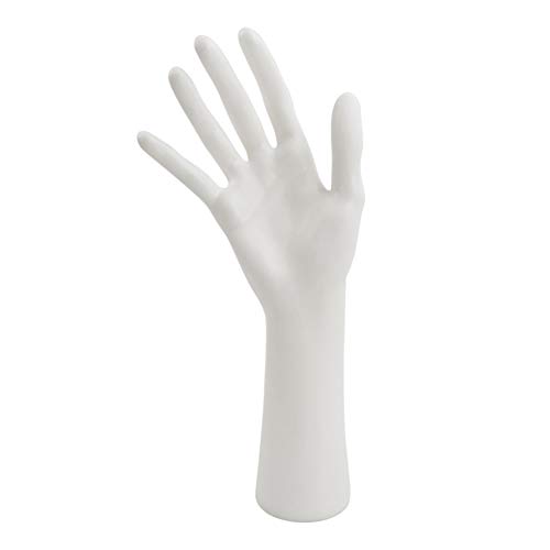 AUEAR, Female Mannequin Hand Display for Jewelry Display Holder Bracelet Necklace Ring Stand (White, 11'x7.3', 1 Pack)