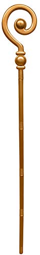 Nicky Bigs Novelties Adult Saint Nicholas Costume Accessory Wand Shepherd Staff Pope Bishop Crosier Stick, Gold, One Size