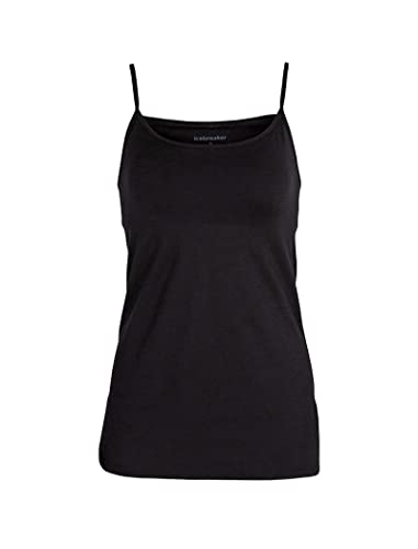 Icebreaker Merino Women's Siren Cami Tank Top for Layering & Base Layer Undershirt, Soft, Breathable, Merino Wool, Black, Medium