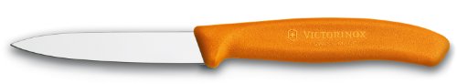 Victorinox 3.25 Inch Swiss Classic Paring Knife with Straight Edge, Spear Point, Orange, 3.25' Paring