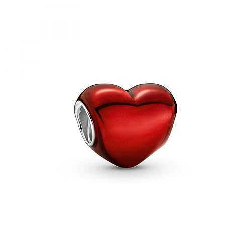Pandora Metallic Red Heart Charm - Compatible Moments Bracelets - Jewelry for Women - Gift for Women in Your Life - Made with Sterling Silver & Enamel