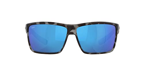 Costa Del Mar Men's Rinconcito Polarized Rectangular Sunglasses, Tiger Shark/Blue Mirrored Polarized-580g, 60 mm