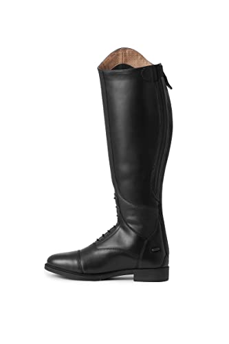 HORZE Rover Women's Synthetic Leather Classic Tall Field Riding Boots | Water-Resistant with Laces and Rear Zipper - Black - 8.5R