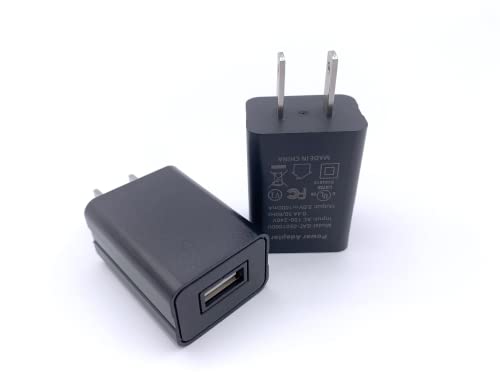 YOTFUEL Wall Charger Cube 5V1A USB Power Supply Charging Block Universal Wall Plug Brick Portable Travel Fast Charger Power Adapter for iPhone, Samsung Galaxy, LG (2PCS-Black)