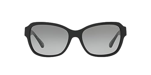 Coach HC8232 Sunglasses, Black/Dark Grey Gradient, 56 mm