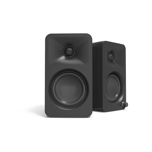 Kanto ORA 100W Powered Reference Desktop Computer Speakers with Bluetooth 5.0 and USB-C Input | Bi-Amplified | 100 Hz Automatic Crossover | Reference Quality Sound | Pair | Black