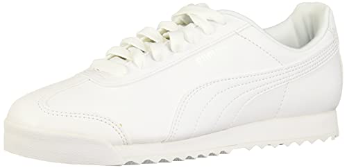 PUMA Men's Roma Basic Fashion Sneaker, White/Light Gray - 8.5 D(M) US