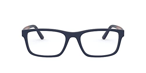 Polo Ralph Lauren Men's PH2212 Rectangular Prescription Eyewear Frames, Matte Navy Blue/Demo Lens, 55 mm