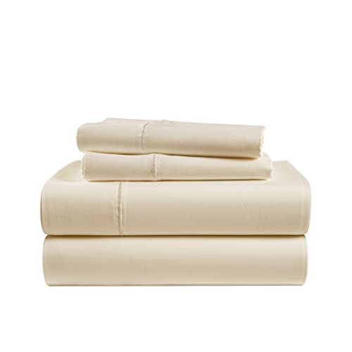 LANE LINEN 100% Egyptian Cotton Queen Sheet Set (4 Pc) - 1000 Thread Count - Sateen Weave – Luxury Hotel Bedding – Ultra Soft Queen Size Sheets Set – Bed Sheets with 16” Deep Pocket – Ivory