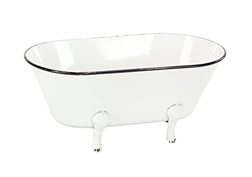 Deco 79 Metal Indoor Outdoor Bathtub Planter, 20' x 11' x 9', White