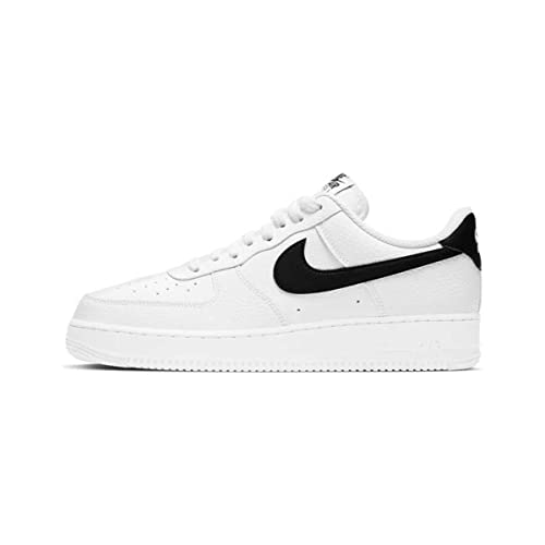 NIKE Men's Low-Top Sneakers Basketball Shoe, White Black, 10