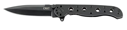 CRKT M16-01KS EDC Folding Pocket Knife: Everyday Carry, Black Blade, Frame Lock, Stainless Steel Handle, Reversible Pocket Clip