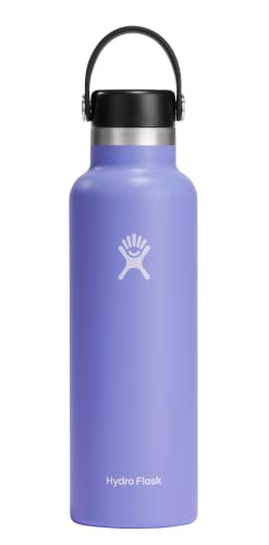 Hydro Flask 21 oz Standard Mouth with Flex Cap Stainless Steel Reusable Water Bottle Lupine - Vacuum Insulated, Dishwasher Safe, BPA-Free, Non-Toxic