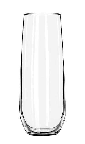 Libbey Stemless Champagne Flute Glasses, 8.5-ounce, Set of 12