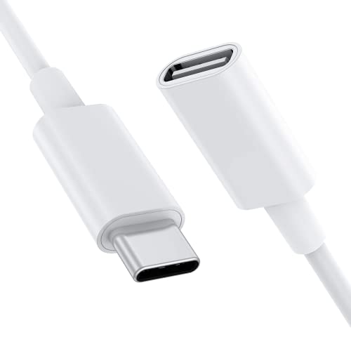 CONMDEX USB C Extension Cable for Mag-Safe Charger PS5 Controller Charging, 9V 3A USB Type C Female to Male Extender Cord for Mag- Safe Charger iPhone 15/14/13 HomePod and More White (6.6FT / 2M)