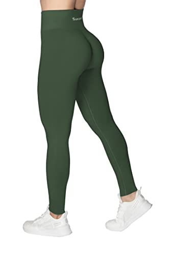 Sunzel Scrunch Butt Lifting Leggings Women High Waisted Seamless Workout Leggings Gym Tights Tummy Control Yoga Pants Bronze Green