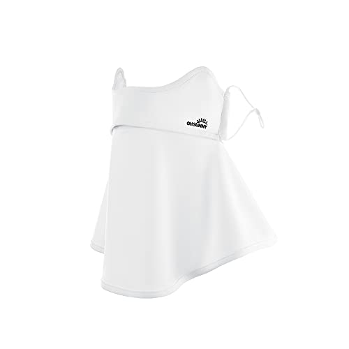 Neck Gaiter Face Scarf Cover Sun Protection Balaclava Cloth Bandanas with Ear Loops 19SSF018, White