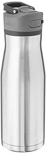 Contigo Ashland Chill Stainless Steel Water Bottle with Leakproof Lid & Straw, Water Bottle with Handle Keeps Drinks Cold for 24hrs & Hot for 6hrs, Great for Travel, School, Work, & More, 32oz