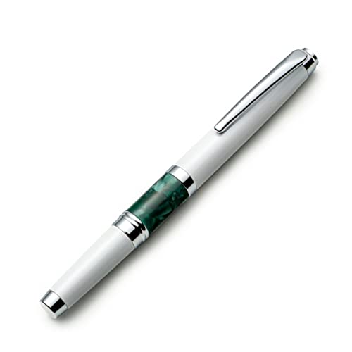 ZenZoi White Rollerball Pen – Beautiful Pen for Women or Men. Effortless Writing Fine Point Schmidt Roller Ball Gel Pen. Fancy Gift Pen Set w/ 2 Ink Refills. Refillable, Office, Premium