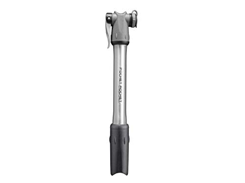 Topeak Pocket Rocket Master Blaster Bike Pump, Silver/Black, L x W x H ﻿22.2 x 4.2 x 2.5 cm / ﻿8.7” x 1.7” x 1.0”