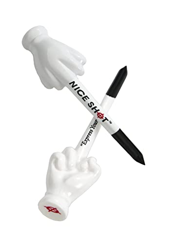 Nice Shot Patented Design Golf Tees - Express Yourself - 3 1/4 Inch Golf Tees - 12 Pack White