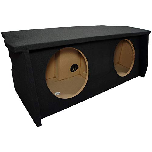 American Sound Connection Compatible WithJeep Wrangler 2 Door 2007-UP Dual 12' Sub Box Subwoofer Enclosure with Amp Rack