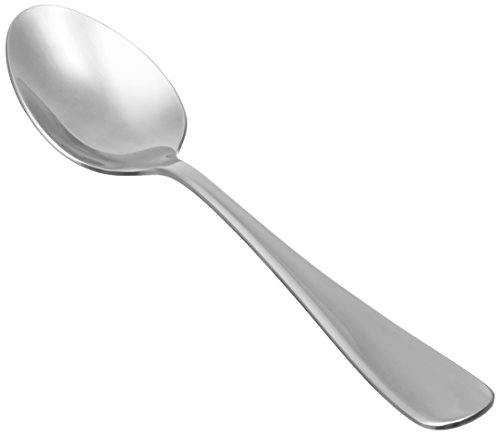 Amazon Basics Stainless Steel Dinner Spoons with Round Edge, Large Tablespoons, 7.9 inches, Pack of 12, Silver