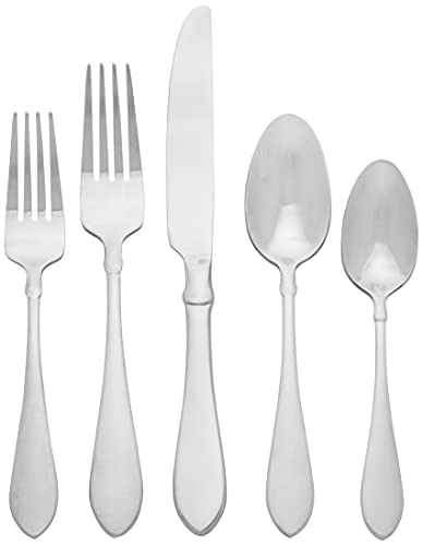 Oneida Satin Vertex 20 Piece Everyday Flatware, Service for 4 18/0 Stainless Steel, Silverware Set