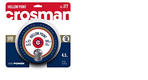 Crosman Premier LHP77 .177-Caliber Hollow Point Pellets, metallic(500-Count)(Packaging May Vary)