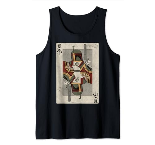 Star Wars Boba Fett Vintage Playing Card Tank Top