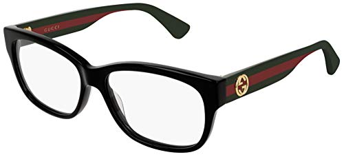 Gucci GG 0278O 011 Black Plastic Rectangle Eyeglasses 55mm, 55-15-145