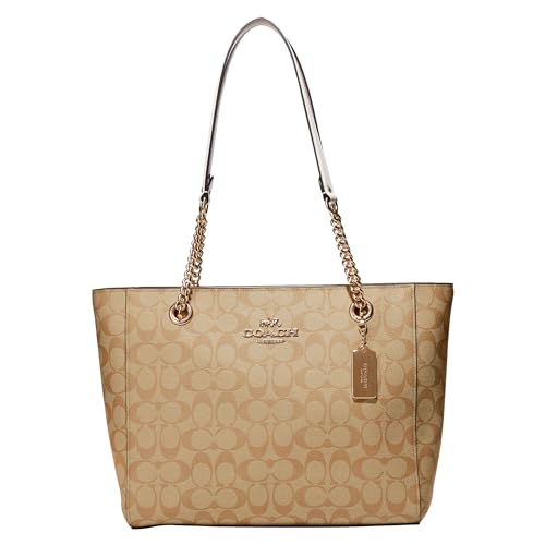 COACH Cammie Chain Tote, Light Khaki Chalk