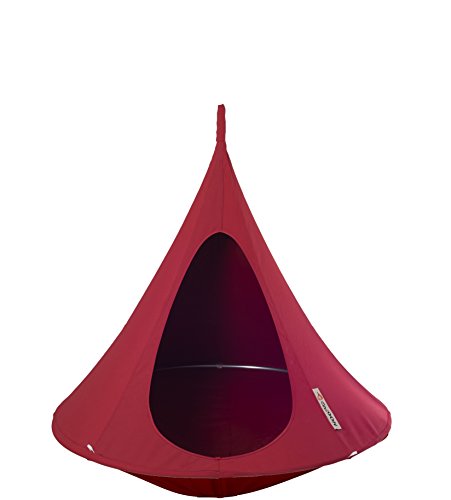 Bebo Cacoon Hanging Chair - Color Chili Red - Weight Capacity 220lbs - Outdoor and Indoor Use - Hanging Kit Included - Aluminum Ring for Durability