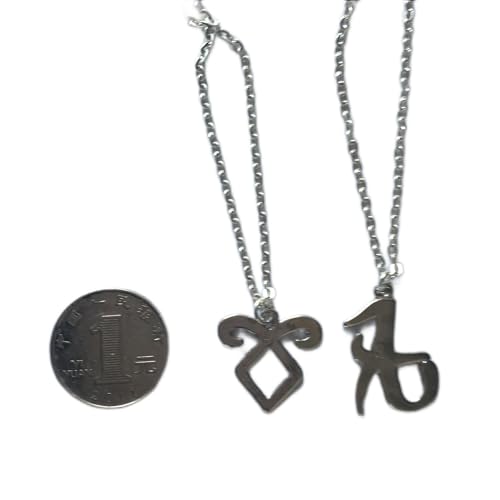 Jewelry tycoon Set of TWO Parabatai Rune Pendant Necklaces Shadowhunters