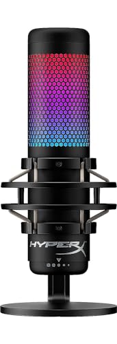 HyperX QuadCast S RGB USB Condenser Microphone with Shock Mount for Gaming, Streaming, Podcasts