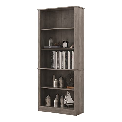 Realspace Peakwood 71' H 5-Shelf Bookcase, Smoky Brown