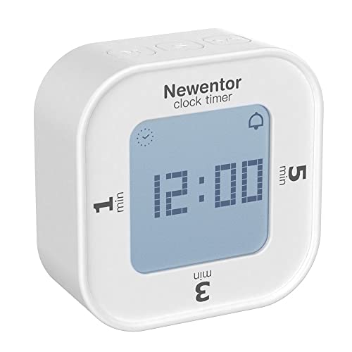 Kitchen Timer, Newentor Digital Productivity Timer with Alarm Clock, Kids Timers Count Up and Countdown with 1, 3, 5 Min Preset, Desk Timers for Cooking Classroom Study and Work