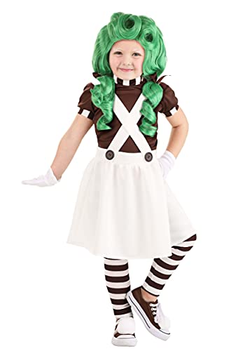Willy Wonka Oompa Loompa Costume Dress for Toddler Girls - Chocolate Factory Worker Overalls Uniform Outfit 18MO