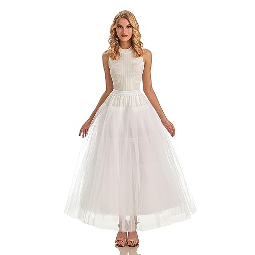 AWSALE Hoopless Petticoat Crinoline Slip Underskirt for Bridal Wedding Dress WPT109